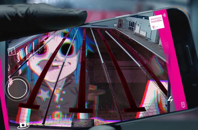 Mobile phone with Gorillaz comic