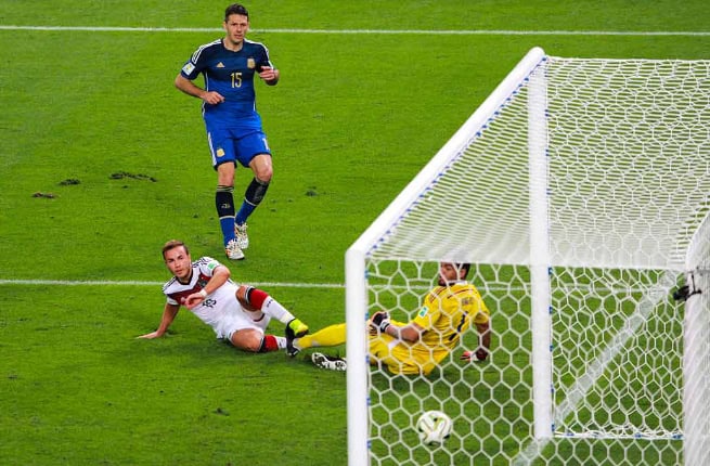 Mario Götze after goal
