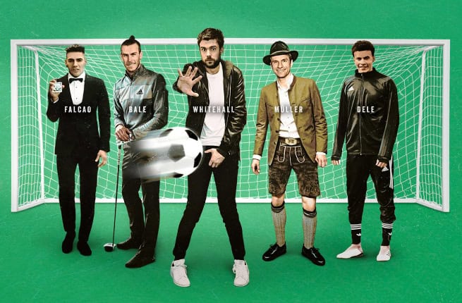 Jack Whitehall with football players