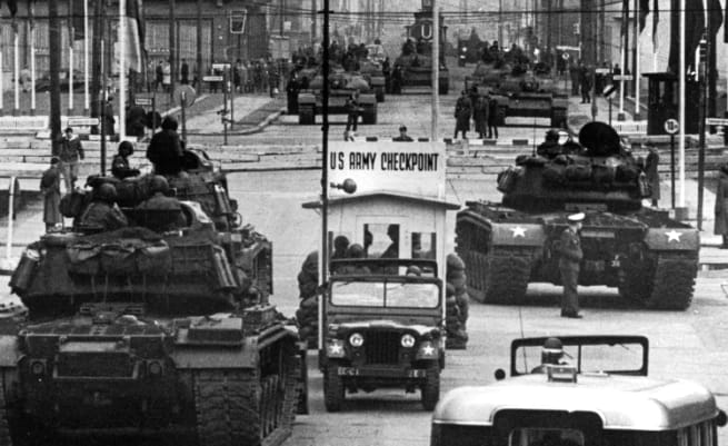 Tanks at Checkpoint Charlie Berlin