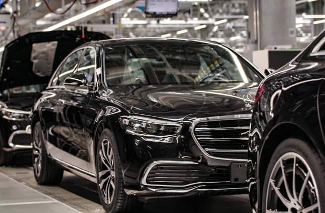 cars on assembly line