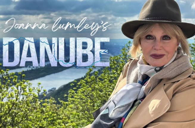Joanna Lumley sitting at Danube